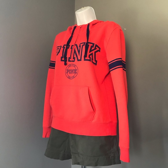 PINK Victoria's Secret Tops - PINK Victoria’s Secret Orange Athletic Sweater Hoodie Size SP